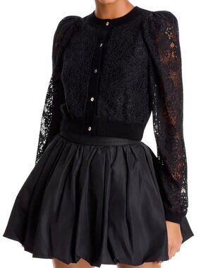 Alice and Olivia Kitty Crewneck Cardigan Sweater